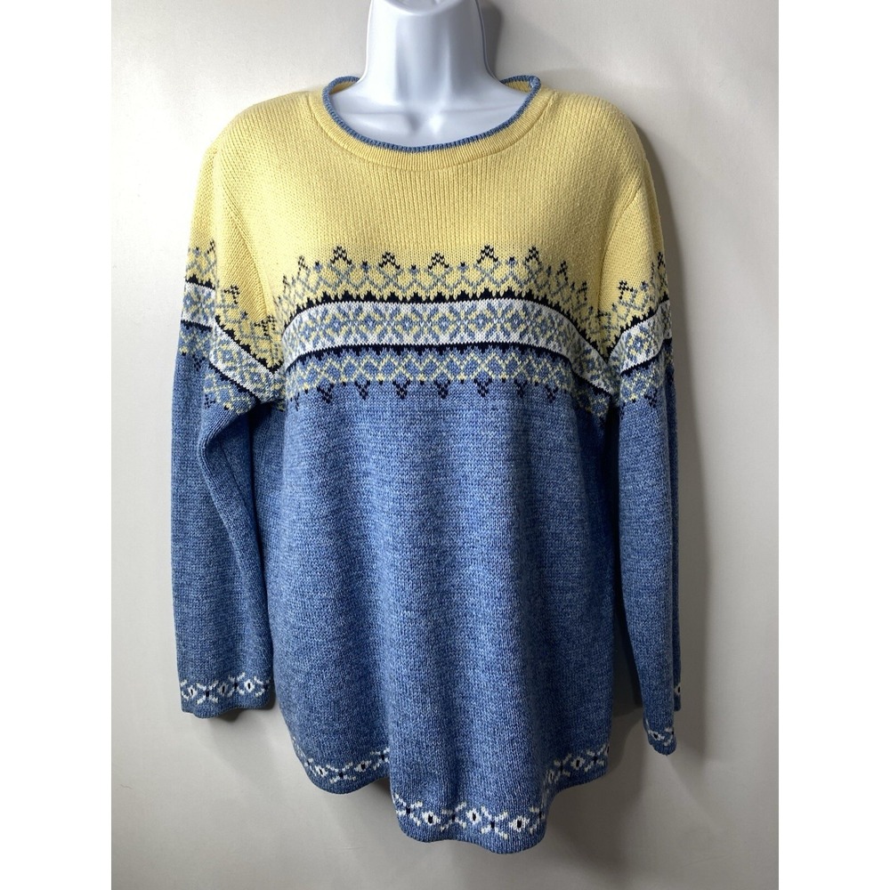 Womens Fair Isle Sweater Size XL Maternity Scandi Chic Christmas Holidays Winter
